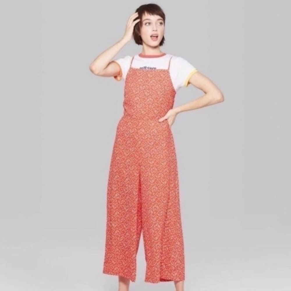 NWT Wild Fable Floral Red Jumpsuit
